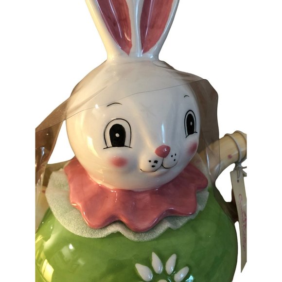 Johanna Parker Carnival Cottage Bunny Teapot Easter Decor Ceramic Rabbit NEW - Picture 3 of 3